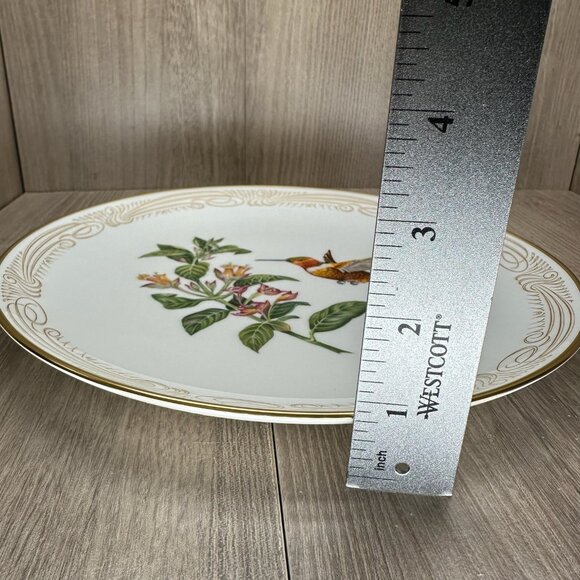 Vtg Boehm Bone Porcelain Rufous Flame Bearer Hummingbird Plate Collection White - Picture 6 of 7
